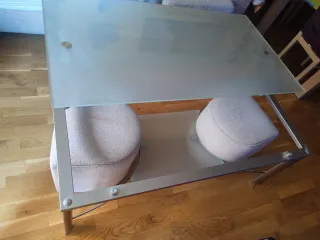 Mesa centro elevable cristal y metal