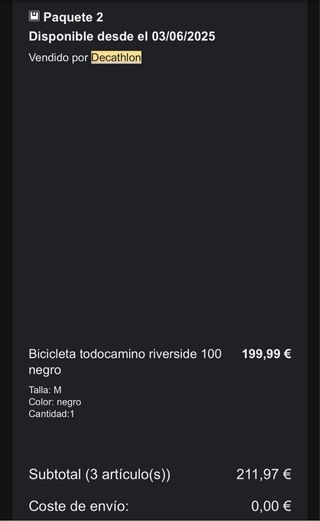 Bicicleta Todocamino Riverside 100 Negra