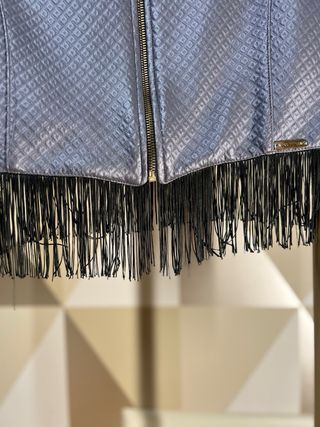 Giacca similpelle Las Filles con frange