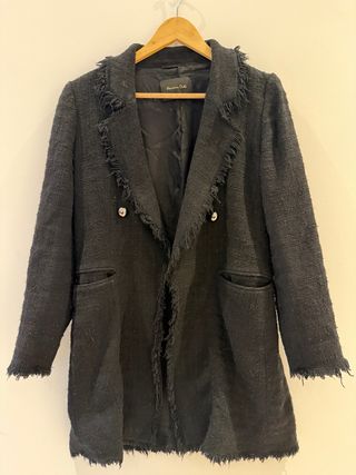 Americana mujer Massimo Dutti negra con flecos