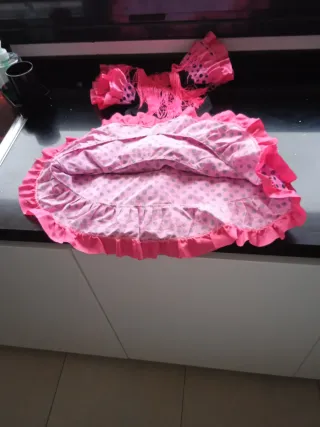 Disfraz Flamenca Niña Rosa Lunares Edad 5,6 años