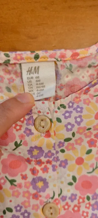 Vestido H&M 4-6 meses floral
