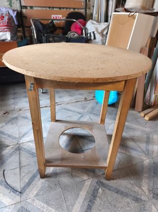 Mesa camilla redonda de madera