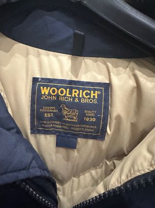 Woolrich Giubbotto Blu con Cappuccio Pelliccia