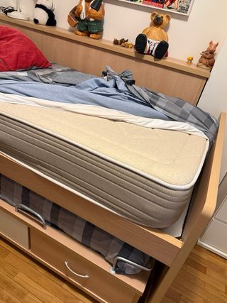 Doble cama compacta de madera con cajones (LEER)