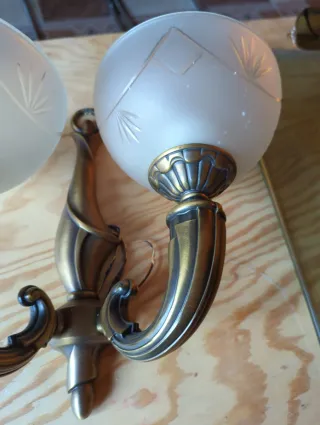 Aplique de pared antiguo dorado