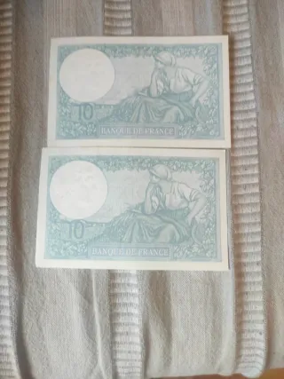 2 Billetes 10 Francos Franceses 1940