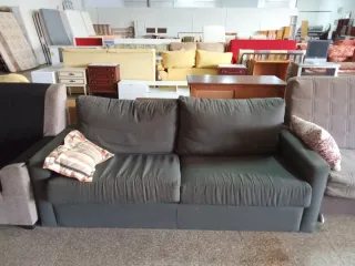 Sofá gris 2 plazas tela
