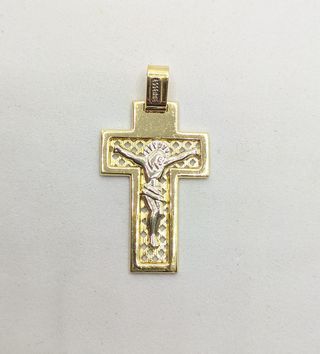 Colgante Cruz de oro combinado de 18k, 5.05 g.