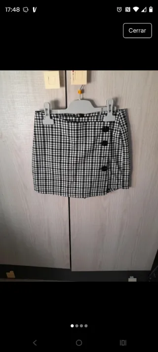 Pantalón corto cuadros Bershka