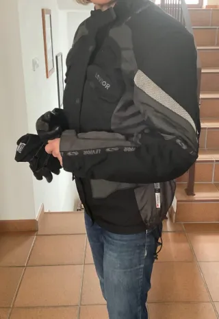 Cazadora Invierno Moto Mujer Negra/Gris