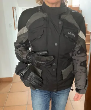 Cazadora Invierno Moto Mujer Negra/Gris