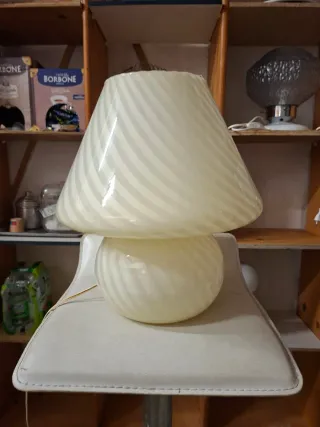 Lampada Murano vintage vetro bianco