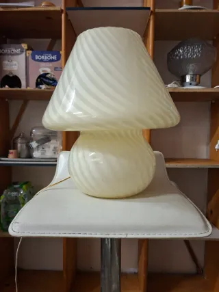 Lampada Murano vintage vetro bianco