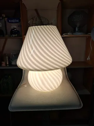 Lampada Murano vintage vetro bianco