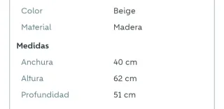 Mesita de noche 2 cajones madera