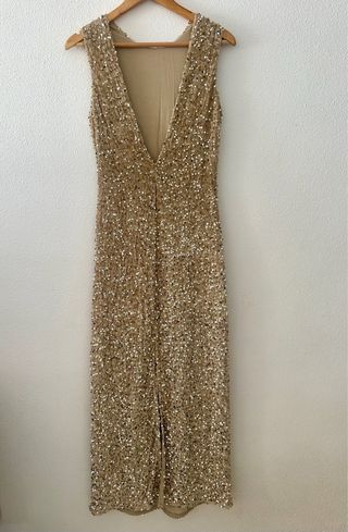Vestido dorado lentejuelas