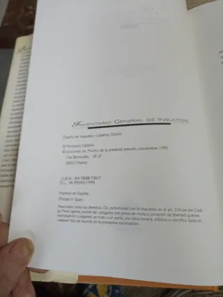 Inventario General De Insultos/ General Invento...