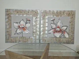 Conjunto 2 Cuadros Flor 50x50