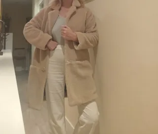 Chaquetón abrigo mujer BIMBA Y LOLA beige