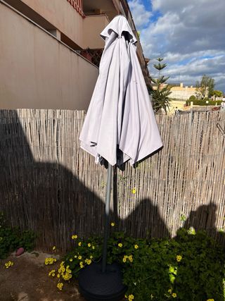 Sombrilla grande terraza con base y manivela