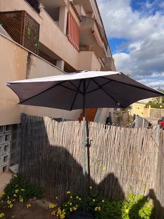 Sombrilla grande terraza con base y manivela