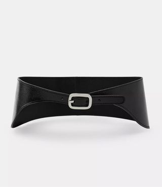 Cinturón fajín piel Zara negro