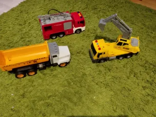 Lote Juguetes Camión Bomberos, Excavadora, Volquet