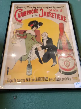 CARTEL PUBLICITARIO CHAMPAGNE DE LA JARRETIÈRE