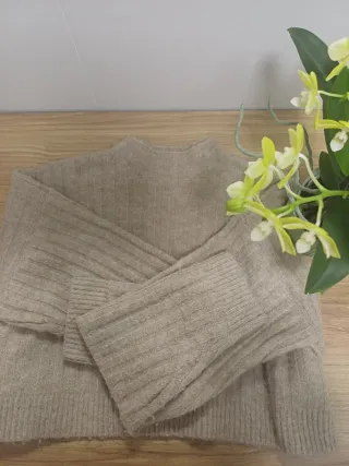 Jersey suave beige de punto