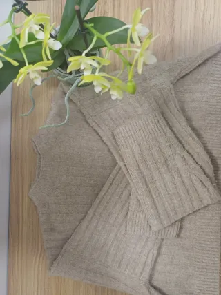 Jersey suave beige de punto