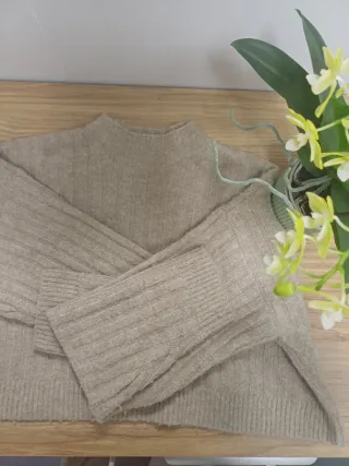 Jersey suave beige de punto