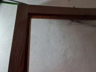 Puerta madera norte con cristal  203x76