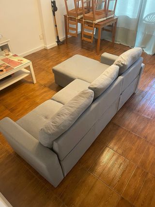 Sofá Cama Chaise Longue con Canapé Gris