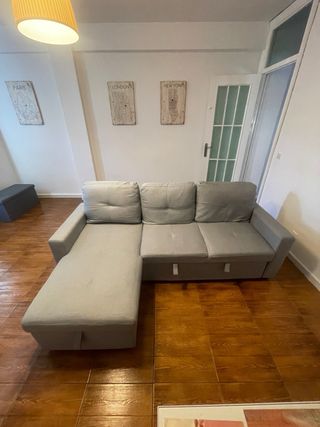 Sofá Cama Chaise Longue con Canapé Gris