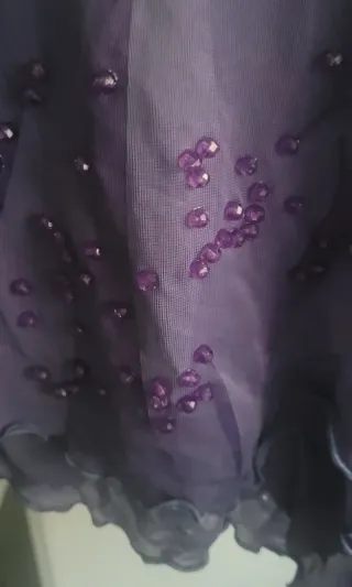 Falda morada con pedrería
