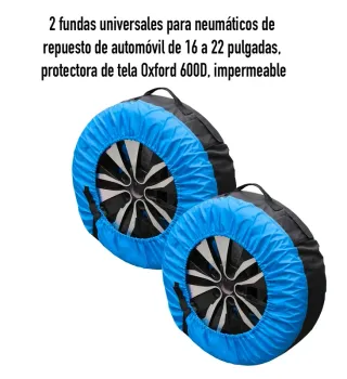 2 Fundas Neumáticos 16-22 Azul Oxford Impermeable
