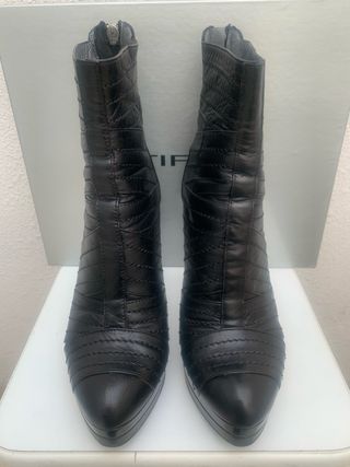 Botín piel auténtica tacón mujer talla 38