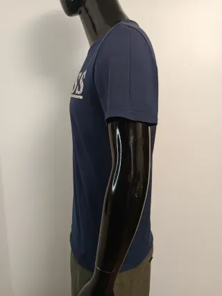 Camiseta Guess Azul con Logo Multicolor