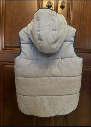 Chaleco niño 7/8 años gris capucha