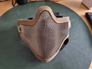 Máscara Airsoft Táctica Malla Metálica tan