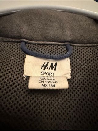 Abrigo H&M niños azul cuadros 8/9 años