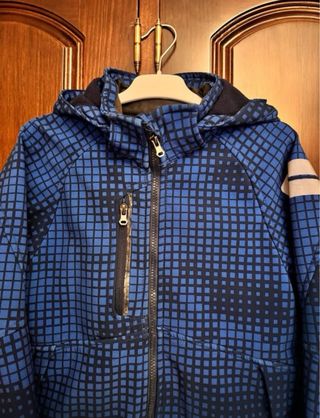Abrigo H&M niños azul cuadros 8/9 años