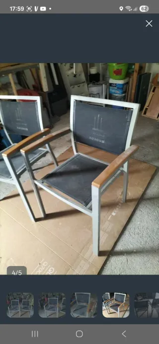 2 Sillas Metálicas Madera