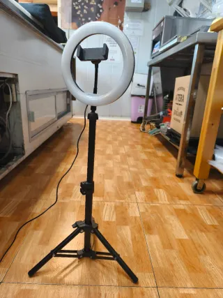 Aro de luz LED con trípode y soporte móvil