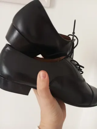 Scarpe donna stringate nere vintage