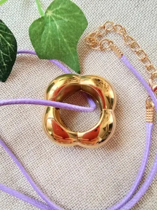 Collar/Anillo Flor de "Oro"