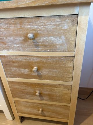 Cajonera madera con tapa cristal