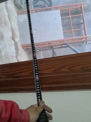 Puerta madera con cristal a des morte viejo