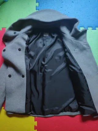 Abrigo Zara Gris Talla M
